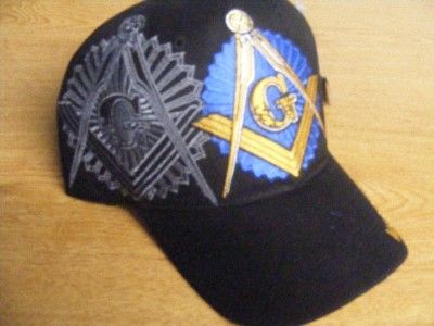 MASONIC MASONS MASON LOGO SHADOW BLACK HAT CAP  