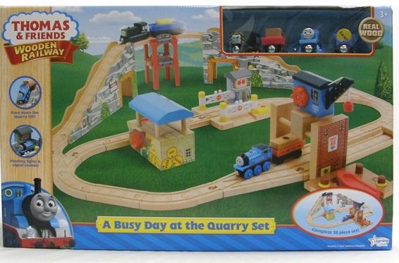 Thomas and Friends wooden railway A busy day at the Quarry set on PopScreen