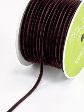 yd~1/8 Expresso Brown Velvet Ribbon Trim  