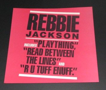 REBBIE JACKSON R U TUFF ENUFF PROMO ALBUM POSTER FLAT  