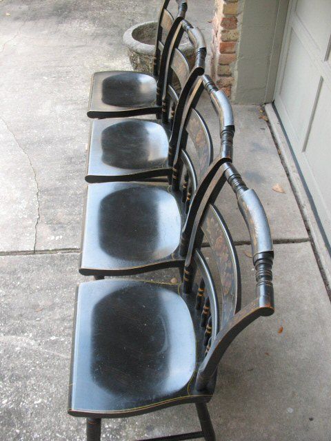 Matching set of 4 Hitchcock Black Fairfield Inn side chairs USA  