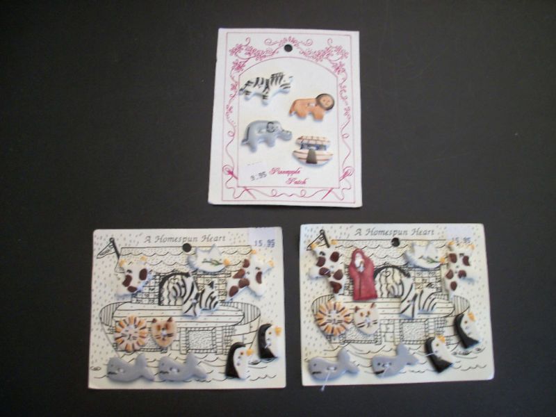 Handmade & Painted Ceramic Noahs Ark & Animal Buttons  