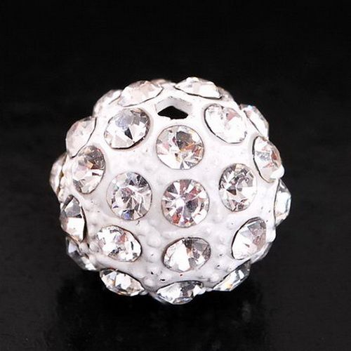 10p 9Colors 12MM Disco Rhinestone Crystal Ball Beads 2MM Hole Fit 