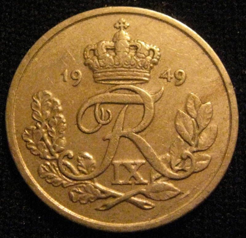 DENMARK. 25 ORE. 1949.  