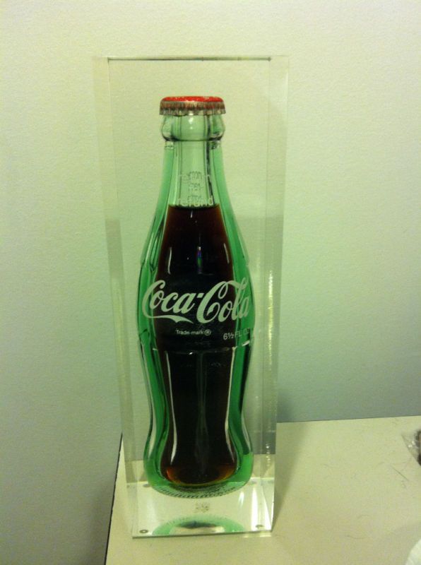 Acrylic encased Glass Coke Bottle  