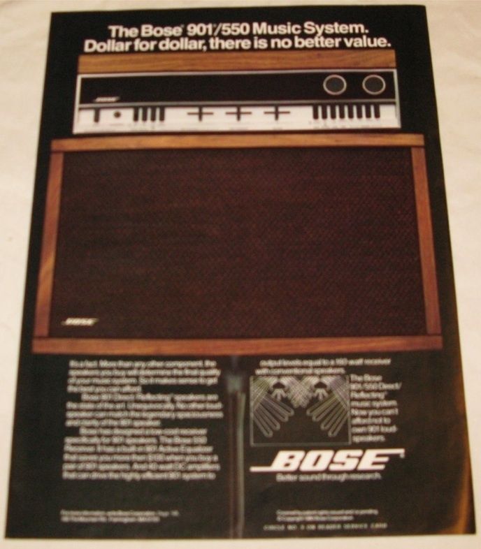 Vintage Bose 901/550 Music System Speakers Amp PRINT AD  