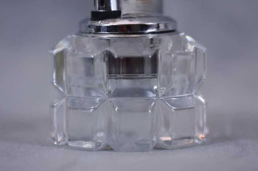 VINTAGE MIKASA CRYSTAL TABLE LIGHTER BUTANE GERMANY CIGARETTE CLEAR 