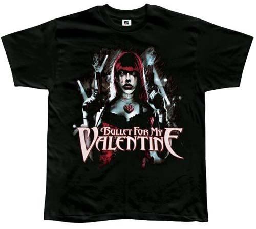 BULLET FOR MY VALENTINE GUN WOMAN SHIRT SM, MD, LG NEW  