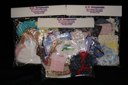 Barbie, Ken Clothes NEW 3 sets of 20, 60 Pieces  