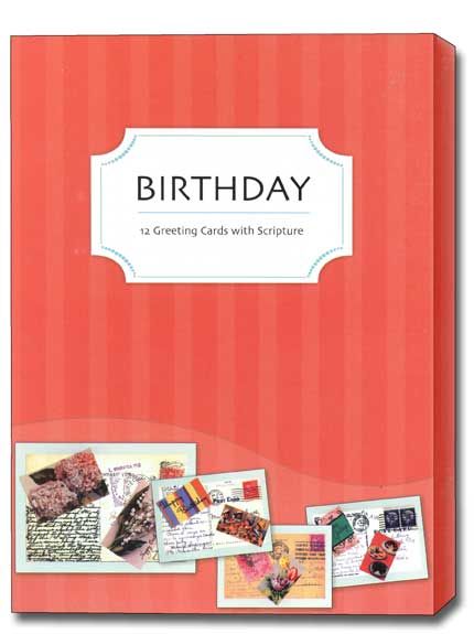 Vintage Treasures Scriptured Birthday Cards Box of 12  