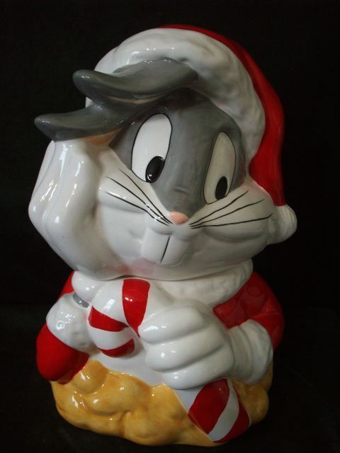 WARNER BROTHERS 1993 XMAS BUGS BUNNY COOKIE JAR #A3703  