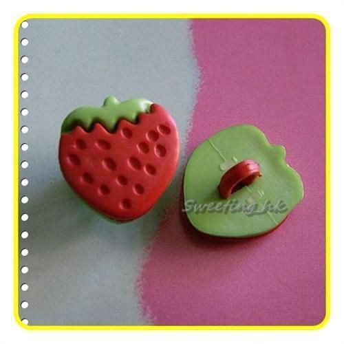 20 Strawberry Fruit Craft Doll Sewing Button 14mm K344  