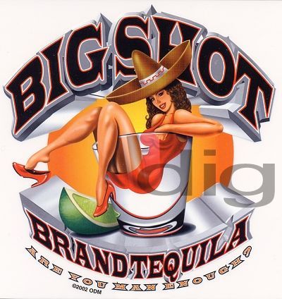 TEQUILA GIRL in Big Shot Glass Bar Decal Mirror Sticker  