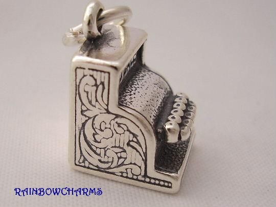 Old Time Cash Register STERLING SILVER CHARM PENDANT~  