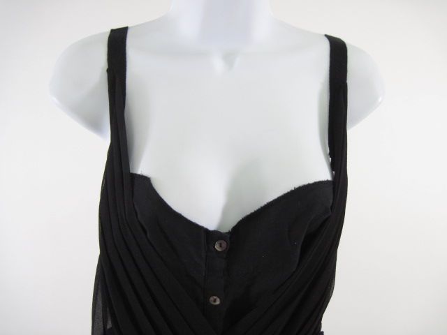 CHILI PEPPER Black Sleeveless Wrap Empire Waist Dress 4  