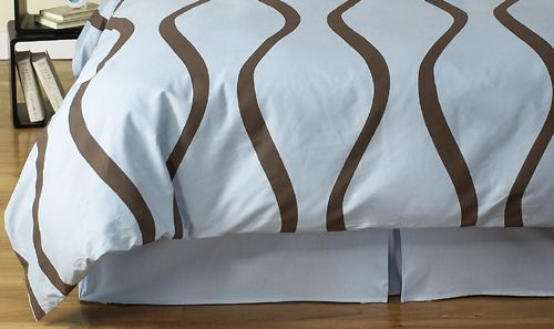 NEW BROWN AND BLUE MODERN KING DUVET COVER BEDDING SET  