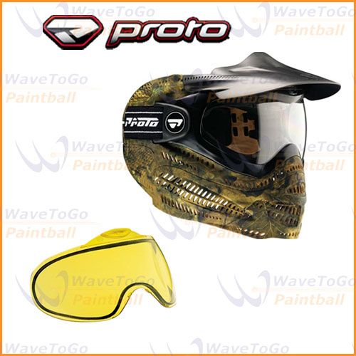 Proto Switch EL Paintball Mask Woodland + Yellow Lens  