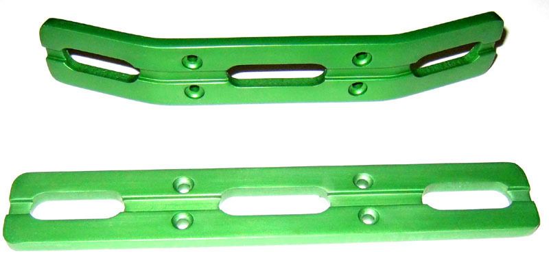 Maxx and E Maxx Green Anodized Aluminum Bumper Set  