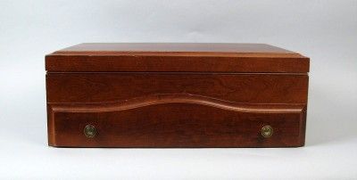 FLATWARE SILVERWARE WOOD CHEST WITH DRAWER  