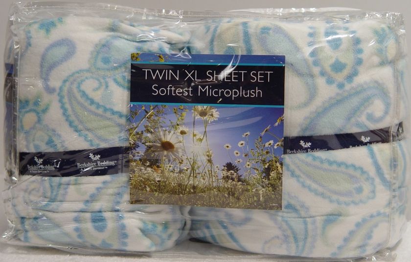   Berkshire MICROPLUSH Paisley Cozy Fleece Sheet Set TWIN XL 3PC  