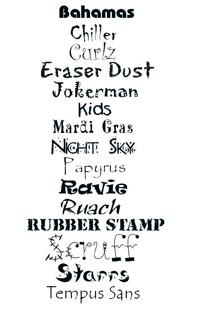 Fun Font Samples items in Pineshadow Arts 