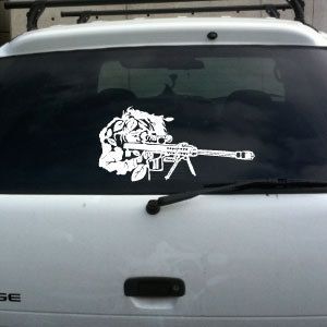 Sniper ghillie suit barrett 50 cal vinyl decal lg  