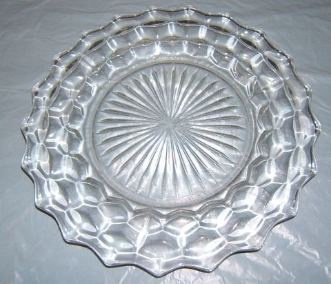 Clear Fostoria Glass Plate  8 1/2 Dia   21 Points  