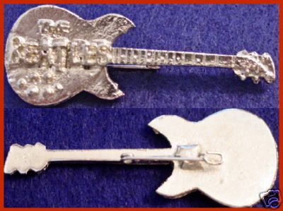 Hard Rock Cafe THE BEATLES Silver Guitar STAFF PIN  