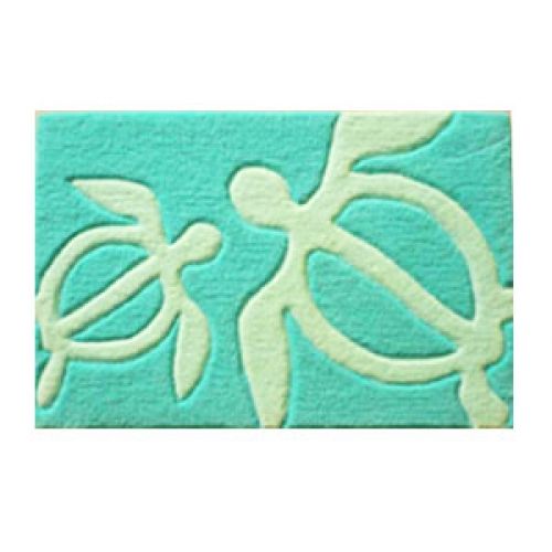 NEW Hawaiian Hawaii Design Teal Blue Honu Turtle Area Rug # 50590 