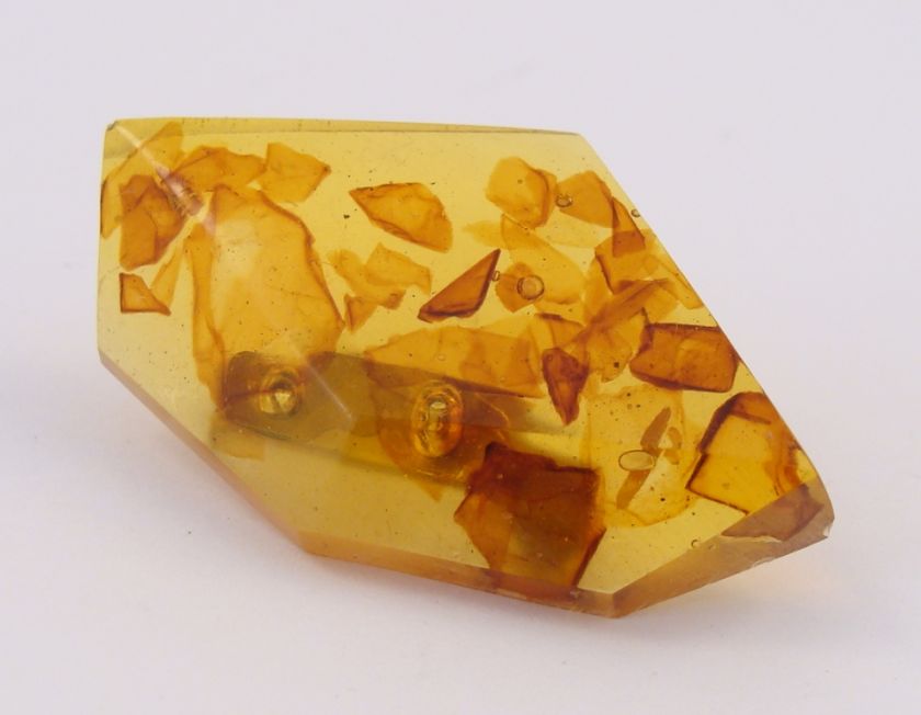 EARLY VINTAGE BALTIC AMBER GEOMETRIC DESIGN PIN BROOCH  