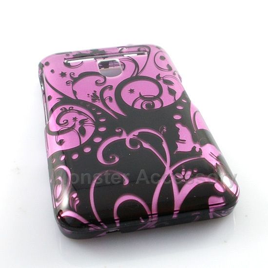 Black Swirls Hard Case Snap On Cover For LG Esteem Metro PCS  