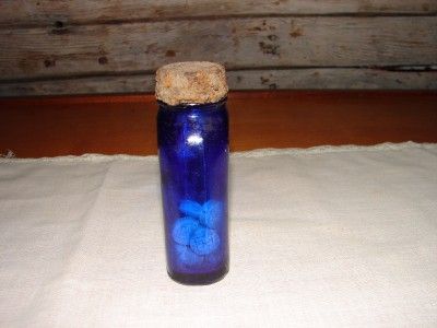 Vtg Blue Glass Phillips Milk Of Magnesia Tablets Bottle  