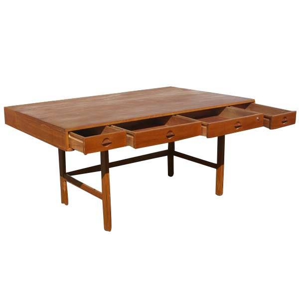 Mid Century Modern Vintage Wood Knoll Desk  