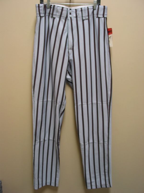 Mens Worth Baseball Pants Grey PinStripe LG NEW  