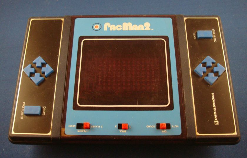 1980s ENTEX PACMAN 2 ELECTRONIC HANDHELD GAME VINTAGE ARCADE 80s LED 
