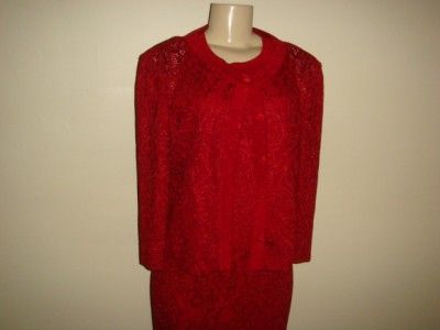 ST. JOHN SHIMMER RED KNIT DRESS & JACKET SET SIZE 8 NWT $2290 STUNNING 