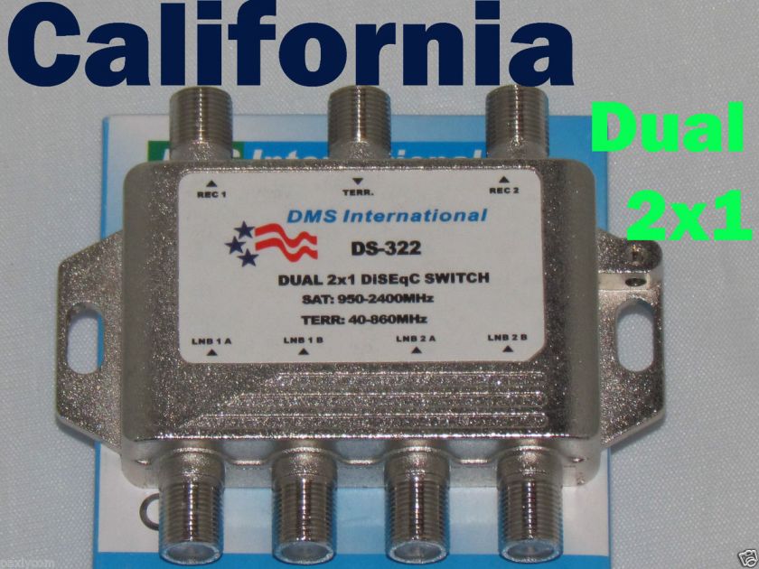   DiSEqC Switch FTA Satellite for Two Receiver 2 outputs Dish LNB LNBF