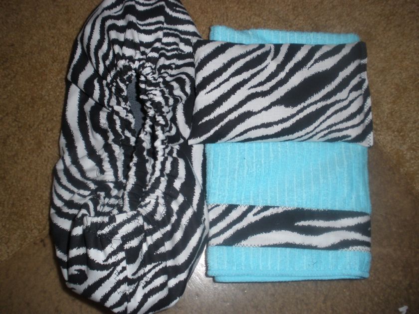 ZEBRA PRINT BOWLING SHOE COVERS TOWEL ROSIN BAG SET  