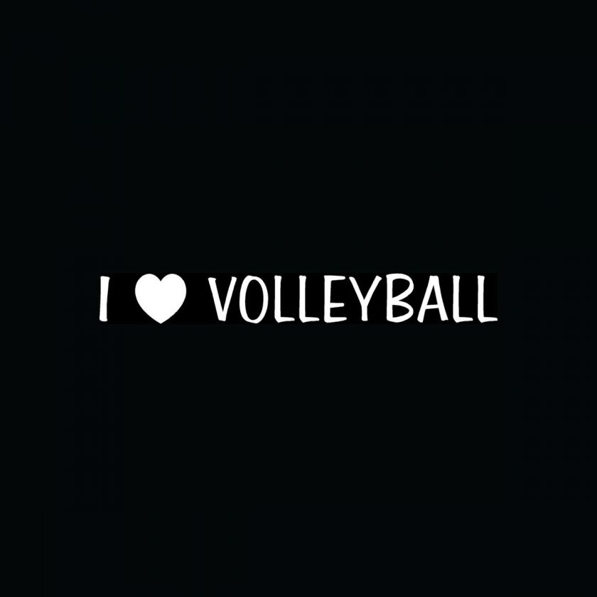 LOVE VOLLEYBALL Sticker Car Vinyl Decal Window Cute Team Sport Beach 