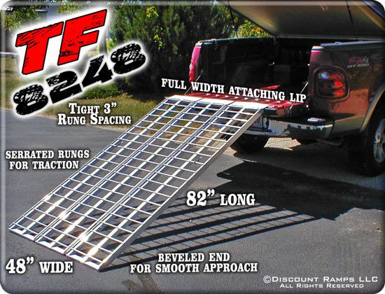 NEW ATV 4 WHEELER TRACTOR TRI FOLD RAMP ALUMINUM RAMPS (TF 8248 