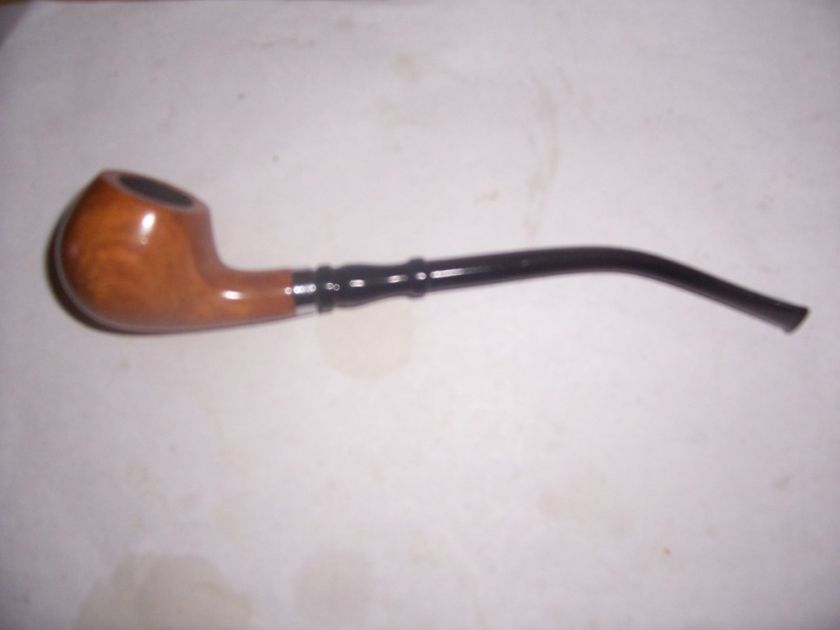 long Stem Tobacco Pipe w/filter,felt bag, box 7 1/4  