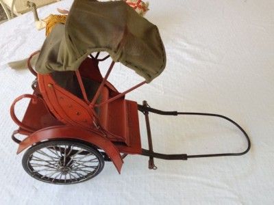   Japanese Saddled Horse Pulling Metal Rickshaw Carriage Pull Toy  