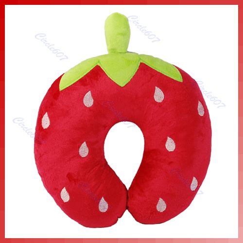 New Strawberry Shape Soft Neck Rest Car Travel Pillow  