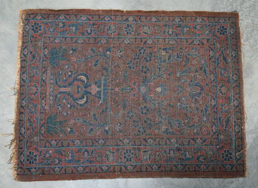 ANTIQUE PERSIAN SAROUK RUG TREE OF LIFE FLOWERS OLD HAND MADE 