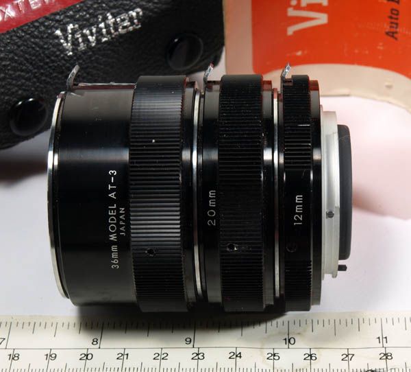 Vivitar AT 3 Extension Tubes Set for Nikon F, Nikon F2, F2S, F2SB 