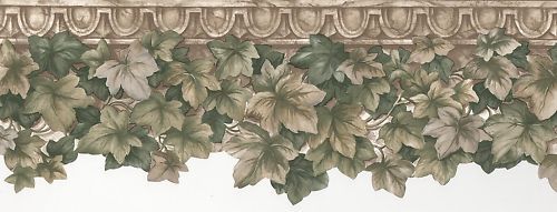 WALLPAPER BORDER SCULPTURED SMALL IVY  