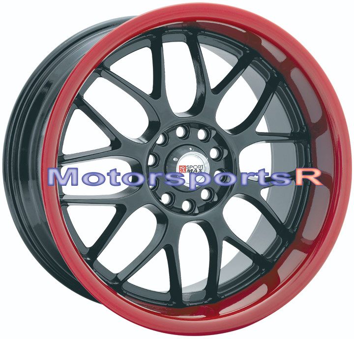 17 XXR 006 Rims Wheels Black Red Lip Mitsubishi Lancer  