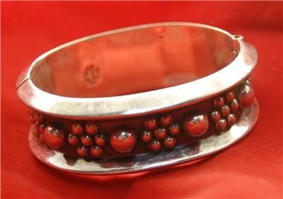 MEXICO BRACELET BANGLE CUFF WIDE HEAVY STERLING SILVER  