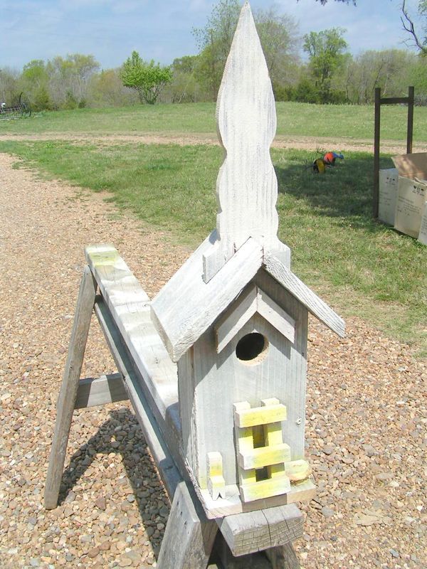 Barnwood Wooden CROSS STEEPLE CHURCH BIRDHOUSE  